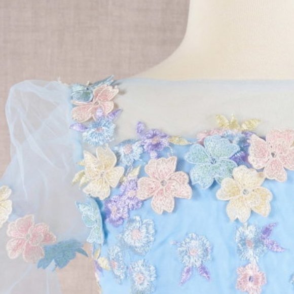 NEW DRESS FOR FORMAL OCCASIONS EMBROIDERED WITH FLORAL LACE FOR KIDS GL GK107 - Picture 5 of 12